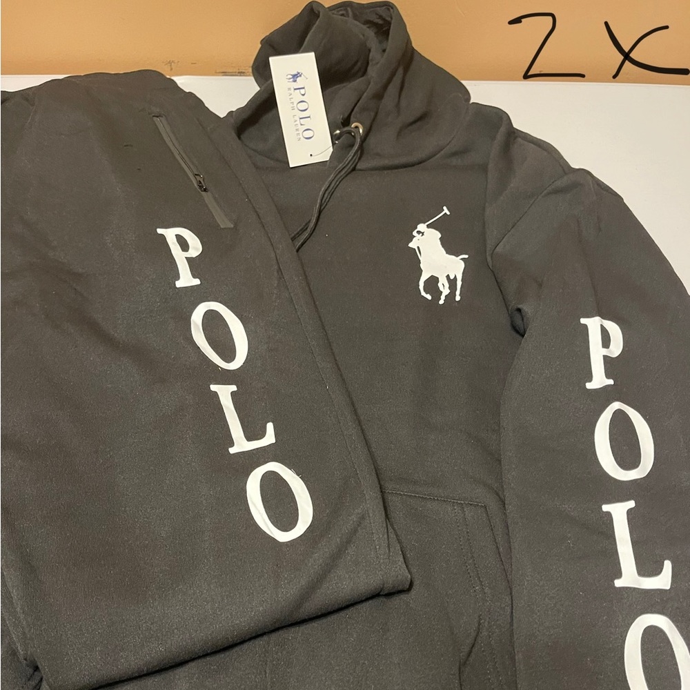 Black Polo Sweatsuit Size 2X New With Tags